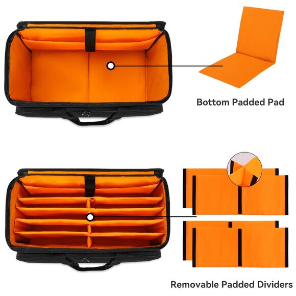 Black Gig Bag for DJ, Musicians, Photography - Cable Filing Organization - Picture 4 of 7